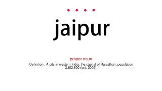 How to pronounce jaipur - Vocab Today