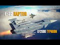 EF2000 Eurofighter Typhoon Vs F-22 Raptor Dogfight | Digital Combat Simulator | DCS |