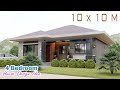 SMALL HOUSE DESIGN | 10 X 10 Meters (32.8 ft x 32.8 ft.) | 4 Bedroom House