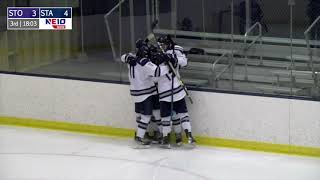 HIGHLIGHTS: Stonehill 5, Men's Ice Hockey 4 (OT)