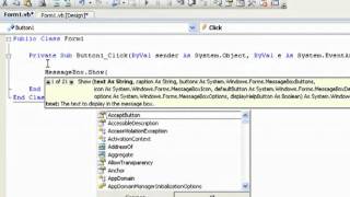 YouTube VB NET Tutorial 2 Hello World Visual Basic 2008 2010