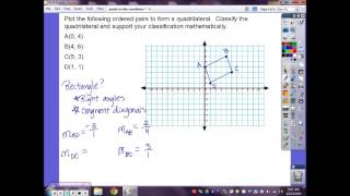 classifying a quadrilateral using the coordinate plane