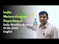 Daily Weather Video (English) Dated 01.06.2023 #imd #monsoon #weather #rainfall #india #thunder#hail