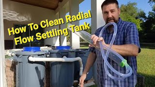 Cleaning / maintaining RFS radial flow settler solids filter for the fish pond