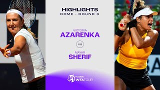 Victoria Azarenka vs. Mayar Sherif | 2024 Rome Round 3 | WTA Match Highlights