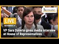 VP Sara Duterte gives media interview at House of Representatives