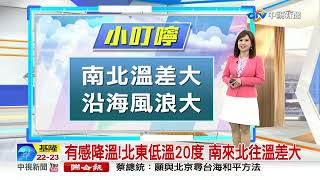 【季容氣象報報】有感降溫!北東低溫20度 南來北往溫差大│中視晨間氣象 20221011