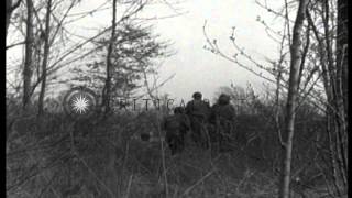 Infantrymen of US 36th Infantry Division, 143rd Regiment, 2nd Battalion cross Kar...HD Stock Footage