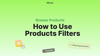 Minea for Beginners : Using Products Filters