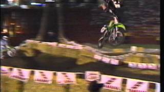 Supercross LA Coliseum 1980's Jason Upshaw Big Crash