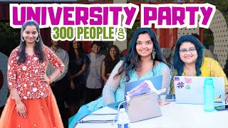 college lo party vlog: first time Sanjana organized for 300 people || Telugu Vlogs in USA || A\u0026C