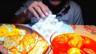 ASMR EATING 8 SPICY EGG CURRY POACHED EGG WITH WHITE RICE CHALLENGE #mukbang #asmreating #viralvideo