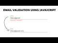 How To Make Email Validation in JavaScript - HTML CSS JavaScript Tutorial for Beginners