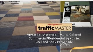 DIY Flooring with TrafficMaster Assorted pattern peel and stick carpet tile | DIY Carpet Flooring