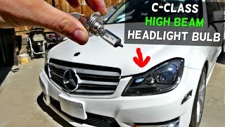 MERCEDES W204 HIGH BEAM HEADLIGHT BULB REPLACEMENT C250 C300 C350 C200 C220 C280