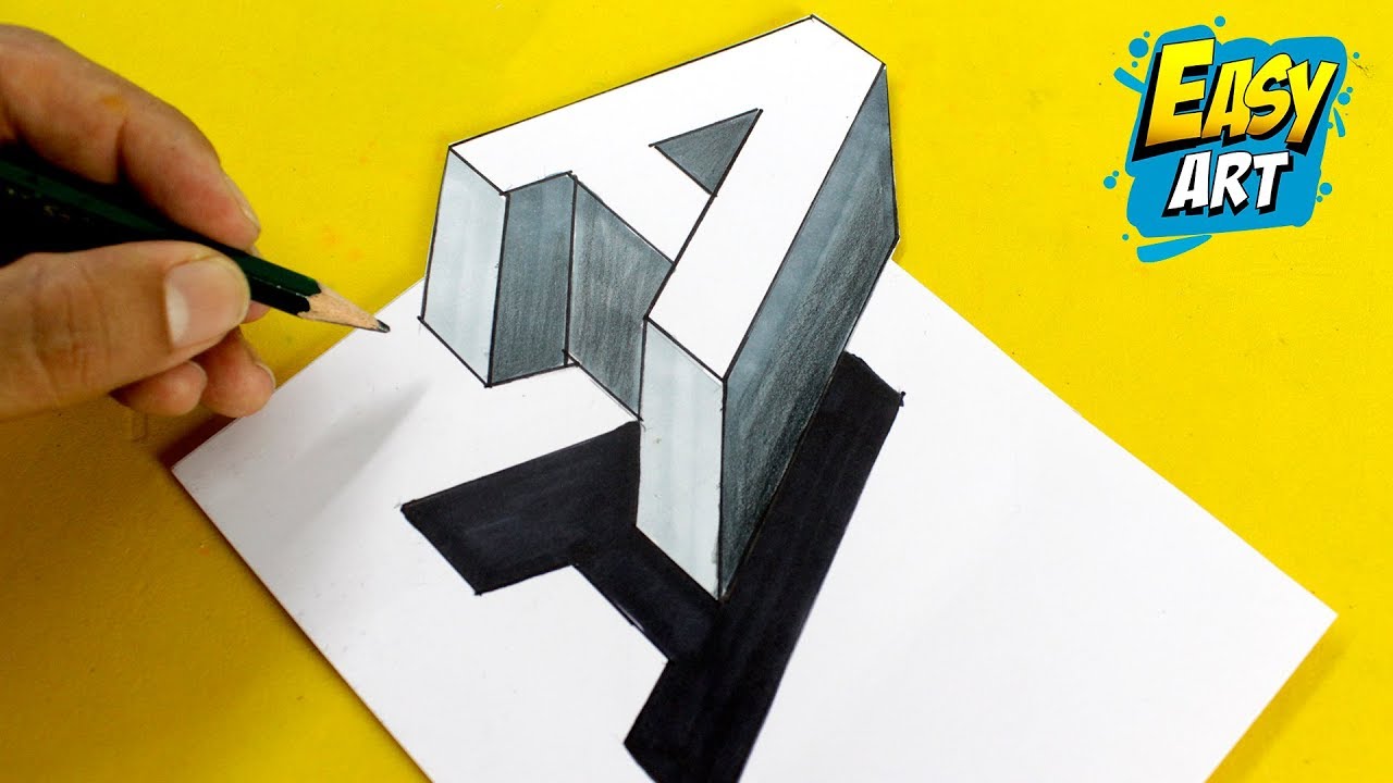 How To Draw 3D Letters A DRAWING 3D ⭐ Letras Bonitas 3D 🔹 Como Dibujar ...