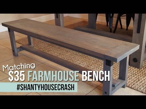 Industrial Farmhouse Bench | #ShantyHouseCrash Industrial Farmhouse Bench | #ShantyHouseCrash