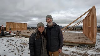 RAISING OUR SHEETED EXTERIOR WALLS BY OURSELVES // OUR OFF GRID HOME BUILD