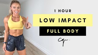 1 Hour LOW IMPACT FULL BODY WORKOUT at Home | Bodyweight Only