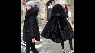 Женская зимняя куртка, женские парки, осенняя новая длинная теплая хлопковая куртка с меховым