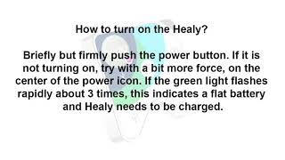 Healy FAQ How to turn on the Healy (C)