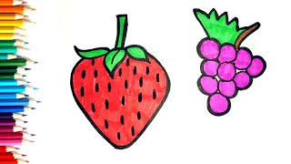 Learn Easy Drawing and coloring For kids by let's draw  #drawing #draw #fruit