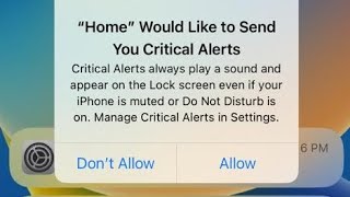 "Home" Would like to send You Critical Alerts.how to solve this issue let's see #technology #apple