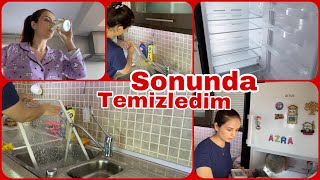 BUZDOLABI TEMİZLİĞİ HAKKIYLA YAPILDI⁉️İÇİ BAYA KÖTÜ DURUMDAYDI😒🤭KAHVALTI TABAĞIMDA NE VAR⁉️VLOG