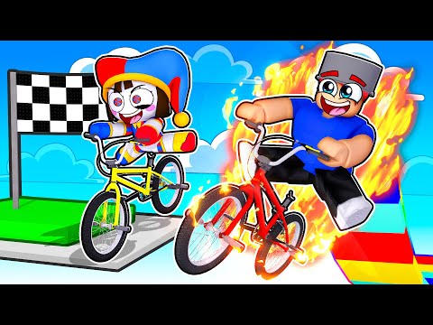 Going 8,251,723 MPH in Roblox Bike Obby With Pomni!