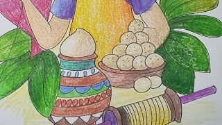 makar sankranti drawing part -2 || #makarsankranti #drawing #easy #featival @Artforkids2465