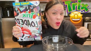 TRYING THE NEW TRIX LOADED CEREAL FOR THE FIRST TIME | MUKBANG/ASMR