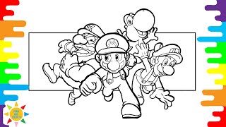 Super Mario Team Coloring Page | Mario Bros Coloring | Syn Cole - Gizmo