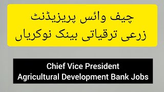 Senior Vice President (chief Dealer) | ZTBL Jobs 2020 Apply Online Zarai Taraqiati Bank Limited