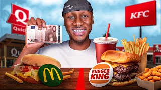 What You Can Get for 10€ in the Biggest Fast Food Restaurants. (Burger King, Mcdo, KFC and Quick)