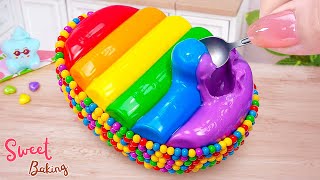 Rainbow Kinder Chocolate Cake💘Satisfying Miniature Rainbow Kinder Cake Decorating Ideas🍫Sweet Baking