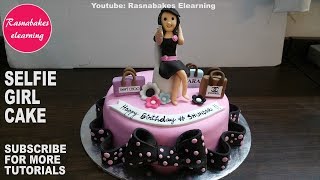 how to make sweet happy birthday cake for selfie loving girl:Cute cake design ideas video