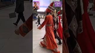 Cultural elegance on the streets with Kazakh and Kyrgyz costumes #fashion