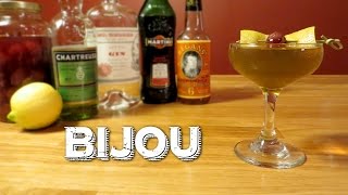 Bijou - a Vintage Cocktail with Gin, Green Chartreuse, Sweet Vermouth \u0026 Orange Bitters