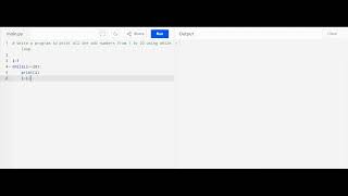 Print Odd numbers 1 - 20 using while loop with Python
