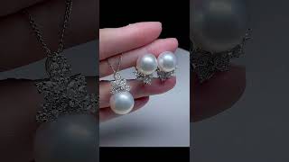 澳白吊坠耳钉 #jewelry #earrings #pearl #Pendants #South Sea White Pearl #Saltwater Pearl