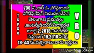 700 VRO posts exame will be conduct on 16/9/2018 by TSPSC, Telangana..details analysis