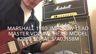 Marshall 1980 JMP 100w Lead Master Volume Head Model #2203 Serial SA03158M