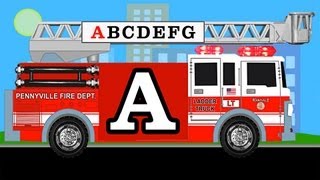 Fire Truck Alphabet - Learn English ABCs - Fire Trucks for Kids \u0026 Toddlers