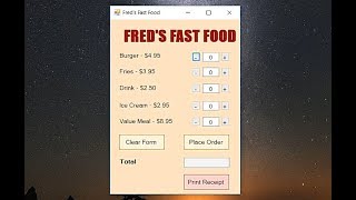 Visual Basic Tutorial - Fast Food App (Part 1/2)