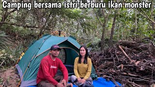 Not camping hujan deras|| membangun tempat perlindungan yang nyaman berburu ikan sungai kalimantan