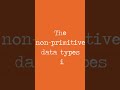 Datatypes in Java | Non primitive Datatypes