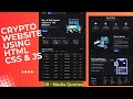 Create a Responsive Crypto Website using HTML CSS JavaScript with Source Code | Media Queries