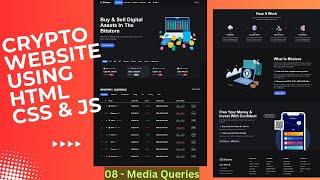 Create a Responsive Crypto Website using HTML CSS JavaScript with Source Code | Media Queries