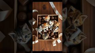 Little Cats in a Chocolate Box#kitten #chocolate #cute #shorts #trending