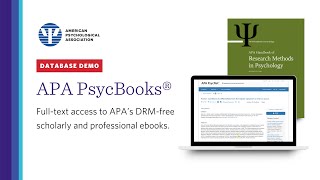 Database demo: APA PsycBooks - Search & Browse